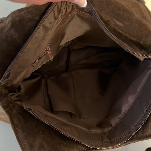 Prezzo Faux Suede Circles Bag with Wood Bead Handle - Picture 7 of 8